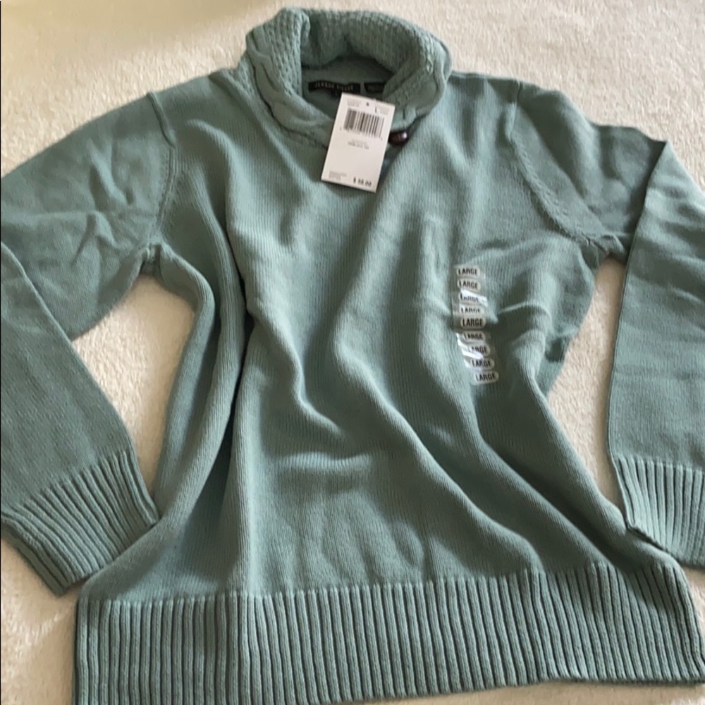Vintage Jeanne Pierre Seafoam Cowl Neck Sweater - Picture 9 of 13